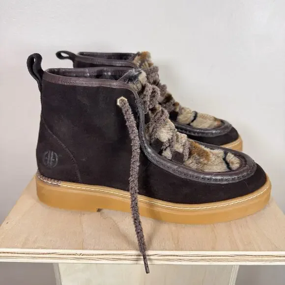 Cole Haan Womens Chaka Bootie All Day Summit Brown Lace Up Ankle Size 7.5 - Picture 1 of 8